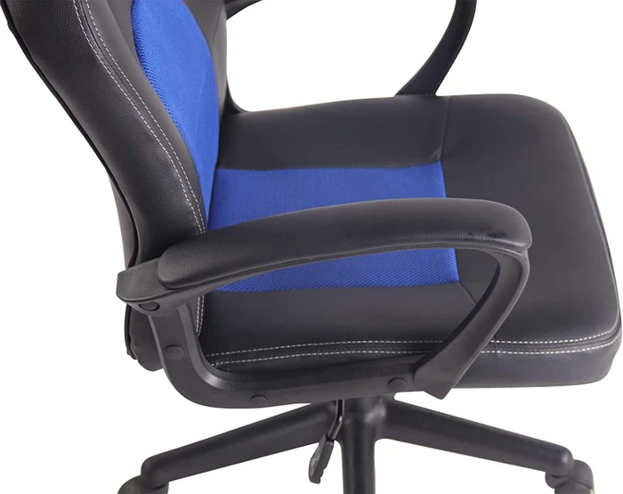 CLP Elbing Kunstleder Bürostuhl, schwarz/blau