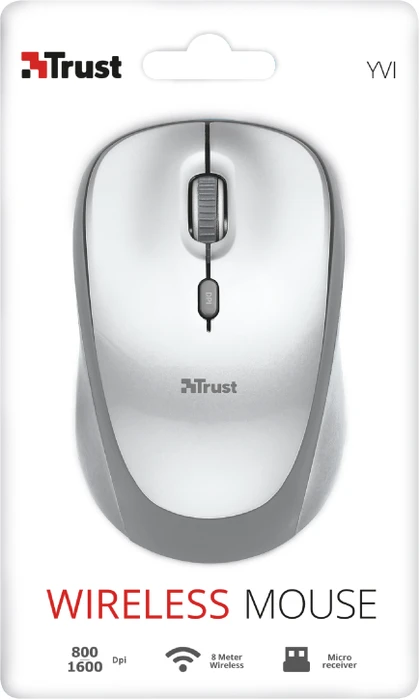 Trust Yvi Wireless Mouse weiß, USB