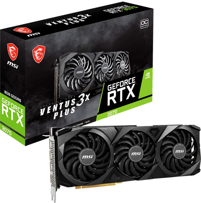 MSI GeForce RTX 3070 Ventus 3X Plus 8G OC LHR, 8GB GDDR6, HDMI, 3x DP