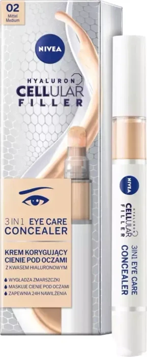 Nivea Hyaluron Cellular Filler 3in1 Augenpflege Concealer 02 mittel, 4ml