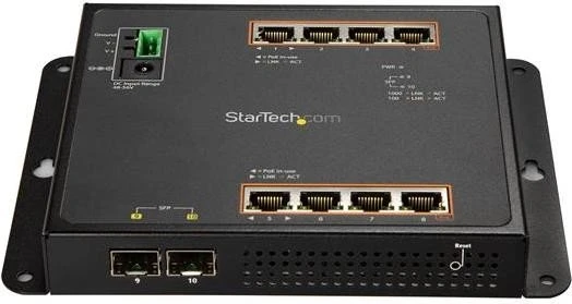 StarTech IES101 Wallmount Gigabit Managed Switch, 8x RJ-45, 2x SFP, 200W PoE+