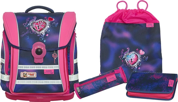 McNeill Ergo Light Compact Flex Lovely Schultaschen-Set, 4-tlg.
