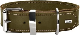 Hunter Aalborg Special Hundehalsband, Leder, strapazierfähhig, komfortabel, 40 S, oliv