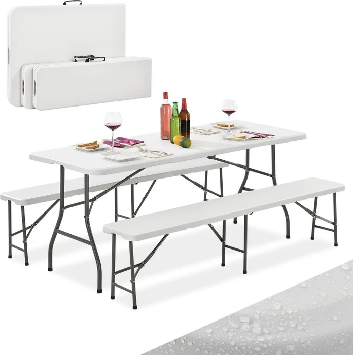 Juskys Bayreuth Bierzeltgarnitur Gartenmöbel-Set, 3-tlg.