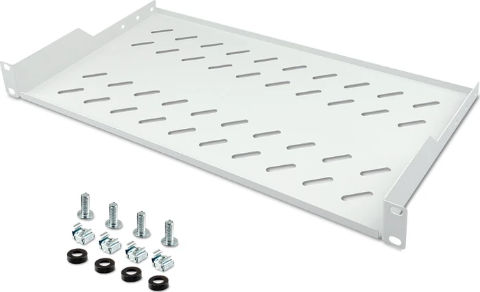 Digitus 19" Fachboden, für Netzwerk- und Serverschränke, RAL 7035, 250mm Einbautiefe, 1HE