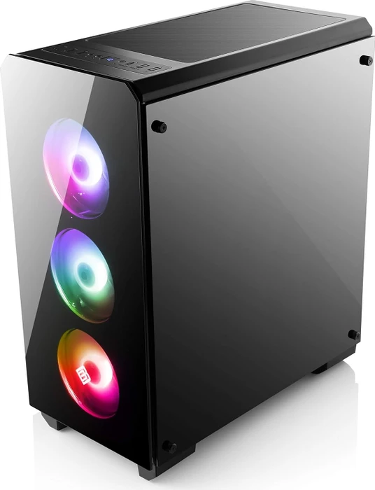 CSL-Computer BoostBoxx Theseus, schwarz, Glasfenster