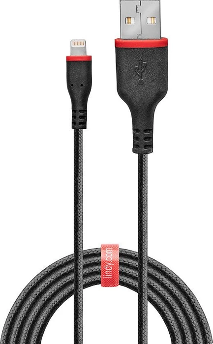 Lindy 2m robustes USB Typ A an Lightning Kabel schwarz
