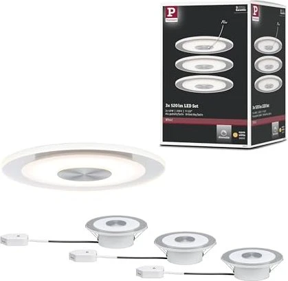 Paulmann LED Whirl 5.5W Einbauleuchte alu satiniert, 3 Stück