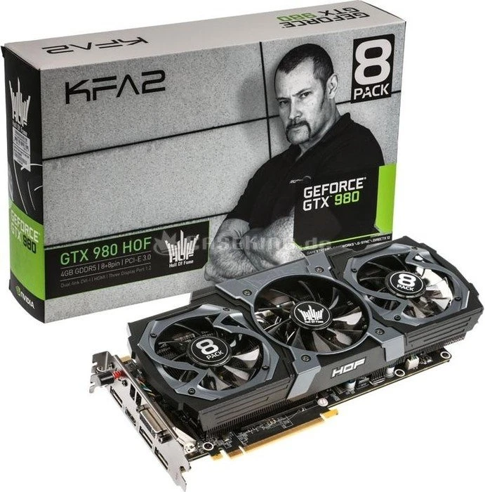 KFA2 GeForce GTX 980 Hall Of Fame 8Pack Edition, 4GB GDDR5, DVI, HDMI, 3x DP