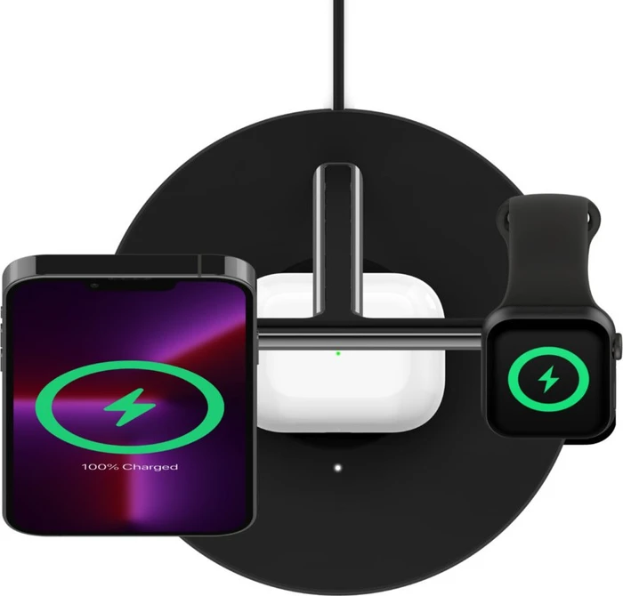 Belkin BoostCharge Pro Drahtloses 3-in-1-Ladegerät mit MagSafe 15W schwarz