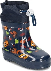 Playshoes Halbschaft gefüttert Waldtiere marine (Junior)