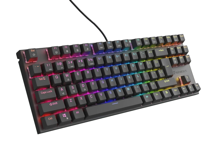 Genesis Thor 303 TKL silent, schwarz, LEDs RGB, hot-swap, Gaote Outemu SILENT PEACH, USB, DE