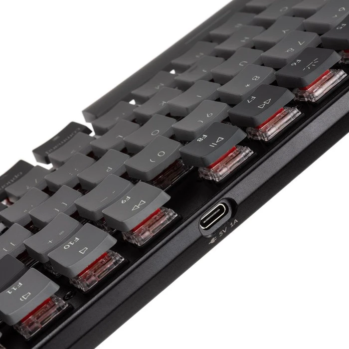 Keychron K1 V4, 80% TKL, LEDs weiß, schwarz, Gateron LOW PROFILE RED, USB/Bluetooth, US