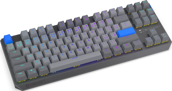 Endorfy Thock V2 TKL Wireless, PBT, grau, LEDs RGB, hot-swap, Endorfy YELLOW, USB/Bluetooth, CZ/SK