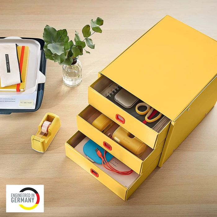 Leitz Click & Store Cosy Schubladenbox, 3 Schubladen, gelb