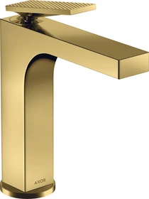Hansgrohe Axor Citterio 160 Waschbeckenarmatur mit Hebelgriff Ablauffernbedienung und Rautenschliff polished goldoptik