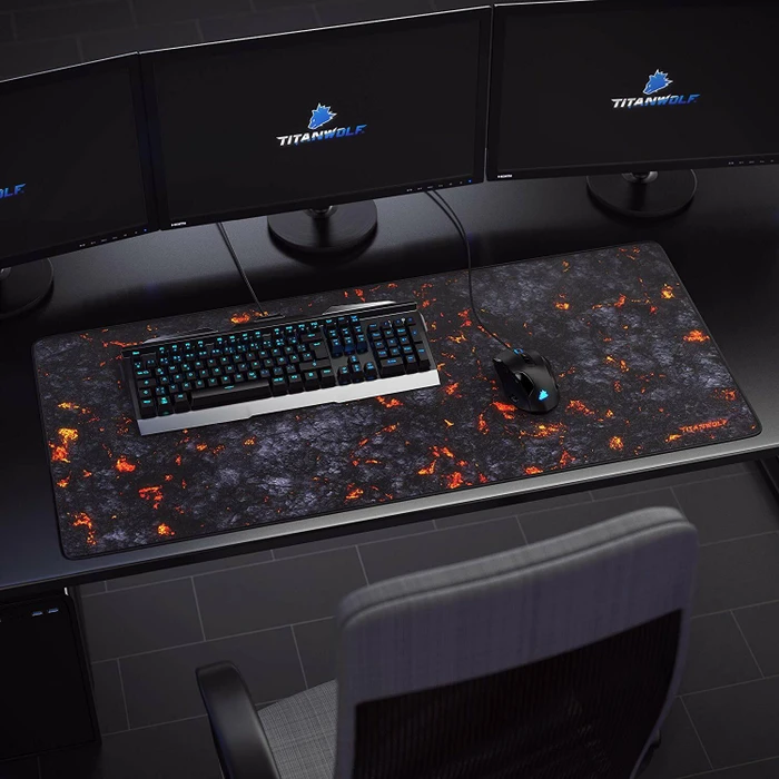 Titanwolf Lava XXL Speed Gaming-Mauspad, schwarz/rot