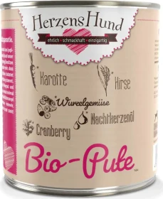 Herzens Hund Bio Pute mit Bio Gemüse, 4.80kg (6x 800g)