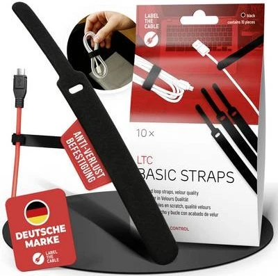 LABEL THE CABLE LTC Basic Straps Kabelbinder, schwarz, 10er-Pack