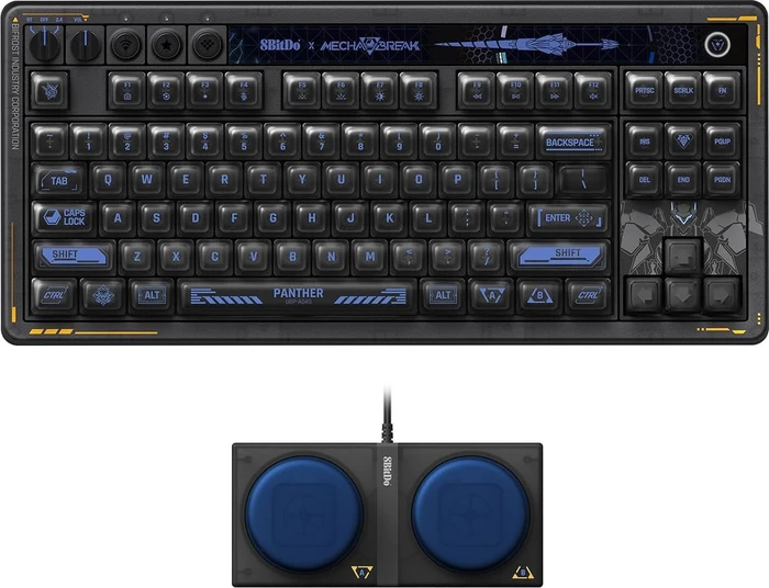 8BitDo Retro 87 Mechanical Keyboard, Mecha BREAK: Panther, schwarz, Kailh Box Jellyfish X, USB/Bluetooth, US