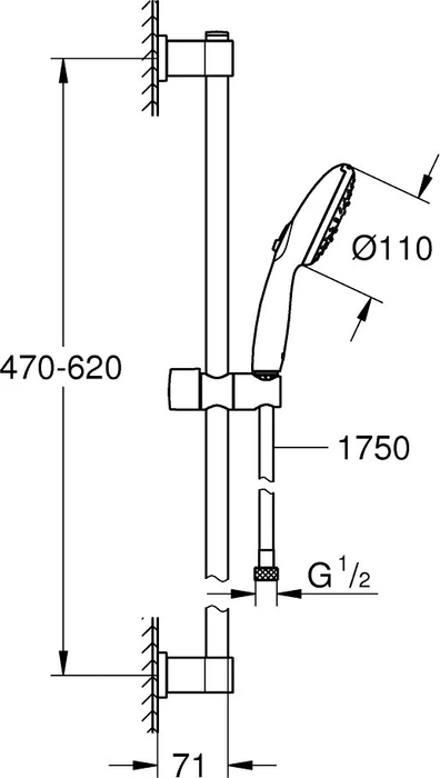 Grohe Vitalio Start 110 Handbrause Set chrom