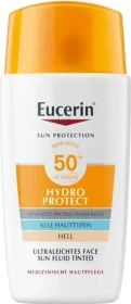 Eucerin Hydro Protect Ultraleichtes getöntes Face Sun Fluid hell LSF50+, 50ml