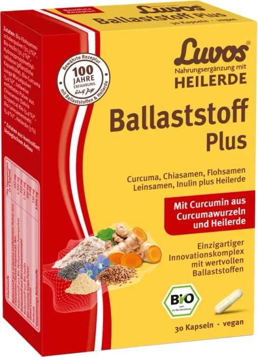 Luvos Heilerde Bio Ballaststoff Plus Kapseln, 30 Stück