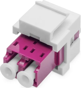 Digitus LWL/LWL-Kupplung, LC-Duplex auf LC-Duplex Kupplung, MM, OM4, Keystone-Modul