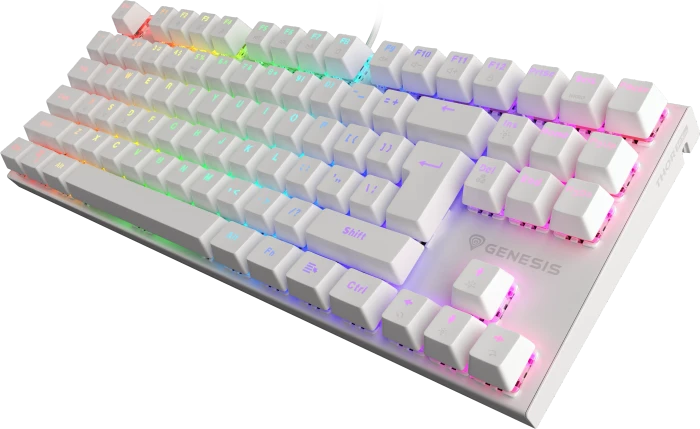 Genesis Thor 303 TKL silent, weiß, LEDs RGB, hot-swap, Gaote Outemu SILENT PEACH, USB, US