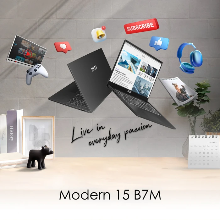 MSI Modern 15 B7M-284, Classic Black, Ryzen 5 7530U, 16GB RAM, 512GB SSD, DE