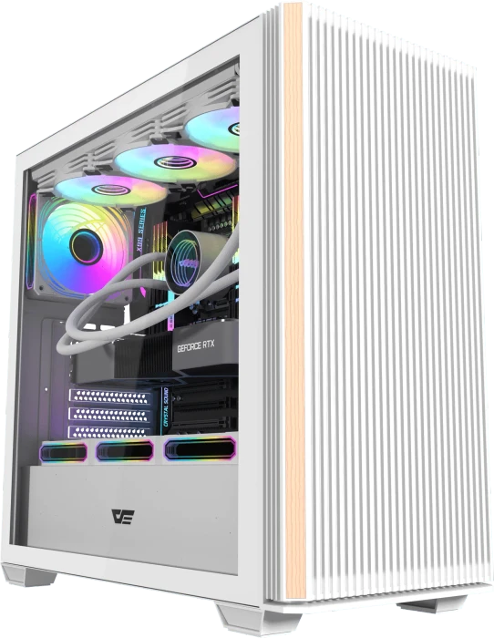DarkFlash DS900WS White, USB-C, inkl. 4x Lüfter, Glasfenster