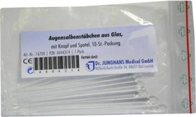 Dr. Junghans Medical Augensalbenstäbchen mit Knopf und Spatel, 10 Stück