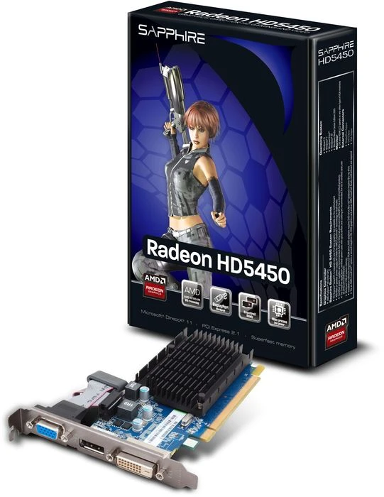 Sapphire Radeon HD 5450, 1GB DDR3, VGA, DVI, DP, lite retail