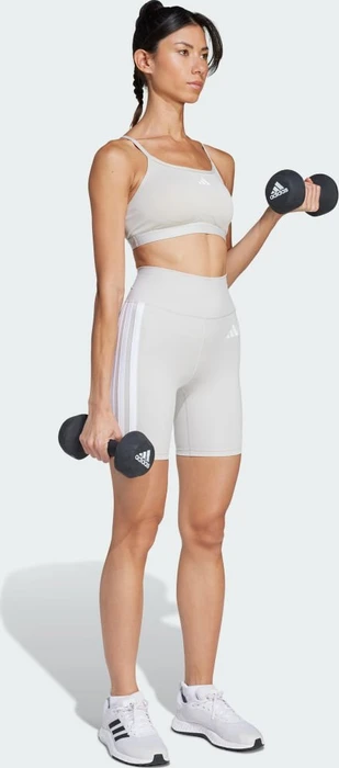 adidas Aeroreact Training 3-Streifen Sport-BH beige (Damen)