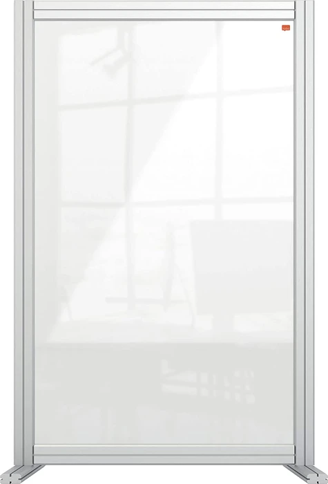 Nobo Premium Plus Schreibtisch-Trennwand aus Acryl, transparent/silber, 60x100cm
