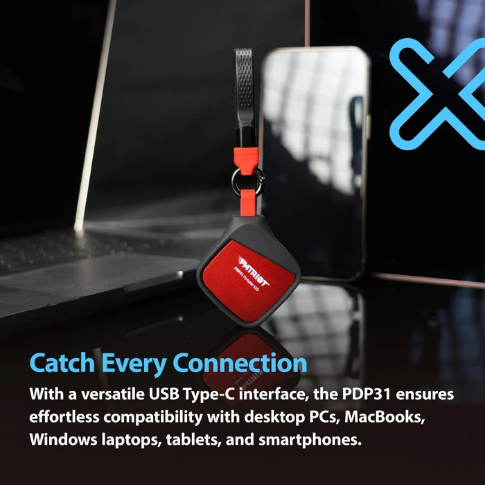 Patriot PDP31 Portable SSD, rot/schwarz, 2TB, USB-C 3.1