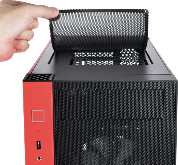 SilverStone Redline Series RL08, rot/schwarz, Glasfenster