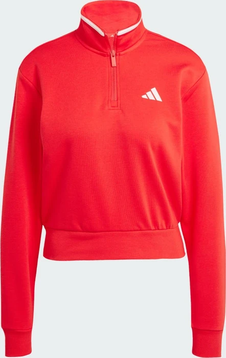 adidas Essentials Color Pop French Terry Crop Quarter-Zip Originals Sweatshirt pure ruby (Damen)