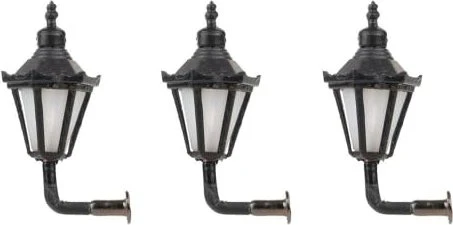Faller LED-Wandleuchte, Sechskantlaterne mit Krone, warmweiß, 3 Stück