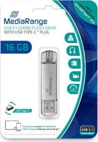 MediaRange Kombo-Speicherstick 16GB, USB-A + USB-C, USB 3.2 Gen 1×1