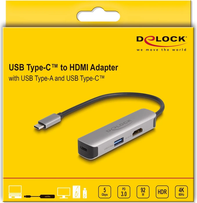 DeLOCK USB Type-C USB PD und Videoadapter, USB-C 3.0 [Stecker]