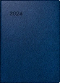 Brunnen Taschenkalender Modell 731 Wochenkalender 2024, 100x140mm, Kunststoff-Cover, dunkelblau, 88 Blatt