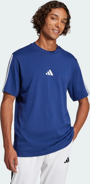 adidas Essentials 3-Streifen Single Jersey T-Shirt kurzarm dark blue/white (Herren)