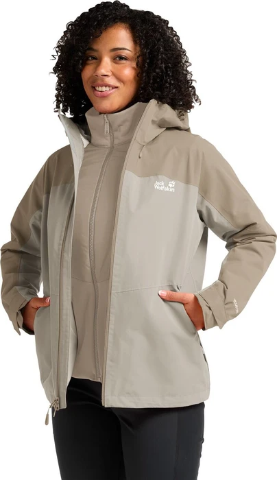 Jack Wolfskin Wild Places 3in1 Funktionsjacke pale sand (Damen)