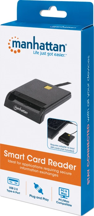 Manhattan Smartcard Single-Slot-Cardreader, USB-A 2.0 [Stecker]
