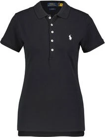 Ralph Lauren Slim Fit Stretch Poloshirt kurzarm schwarz (Damen)
