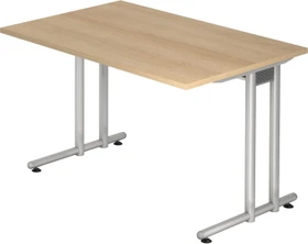 Hammerbacher Ergonomic N-Serie NS12/E Schreibtisch 120x80cm Eiche/silber