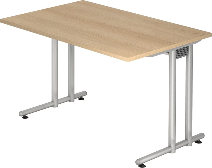 Hammerbacher Ergonomic N-Serie NS12/E Schreibtisch 120x80cm Eiche/silber