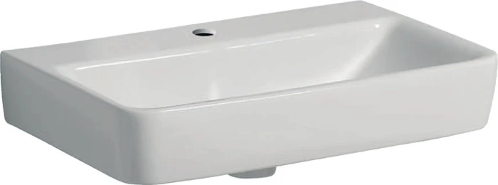 Geberit Renova Compact Waschtisch 60cm, Hahnloch mittig, ohne Überlauf, weiß