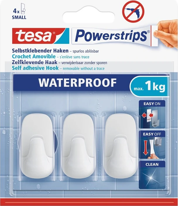 tesa Powerstrips Haken small weiß, 3 Stück